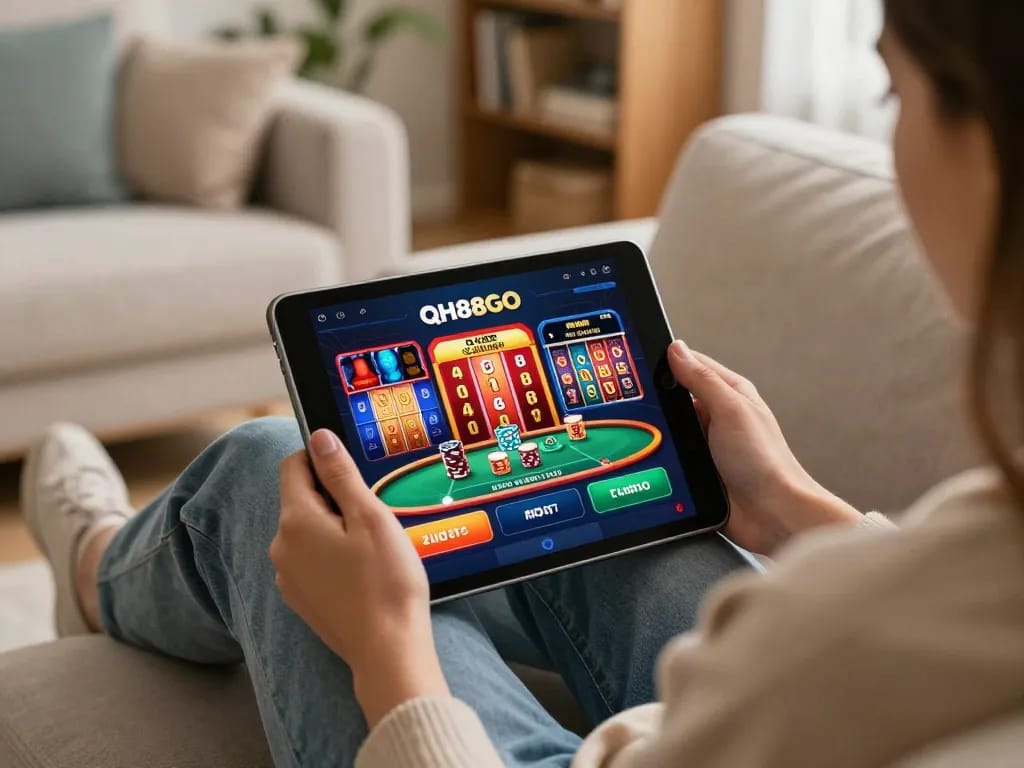 Experience thrilling gameplay with qh88go while enjoying a cozy home setting and strategic betting choices.