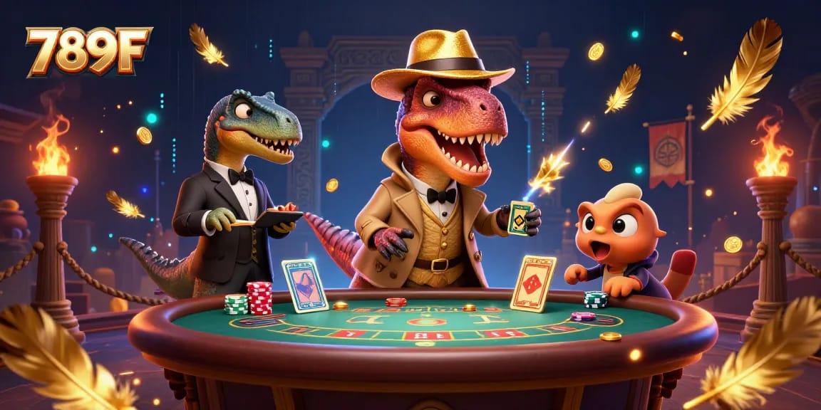 Engage in thrilling action at 789F as a velociraptor discreetly gambles with a stegosaurus pit boss.