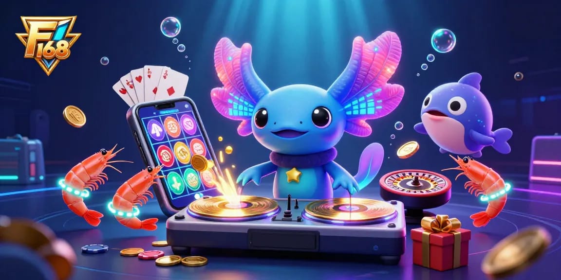 Spin to win with F 168 as vibrant underwater characters bring excitement to this slot gaming scene.