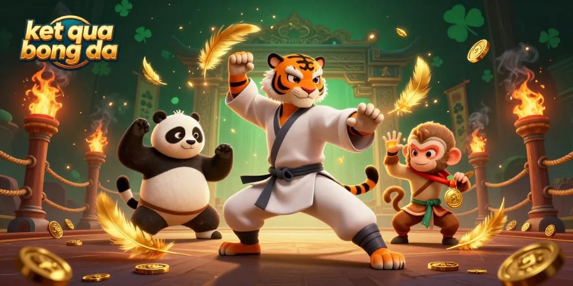 Engage in the thrill of sports betting illustrated through ket qua bong da with a kung fu tiger master and his disciples.