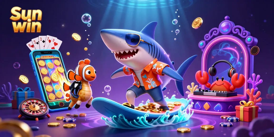 Experience Sun win with an exciting casino illustration showcasing vibrant characters and gameplay elements.
