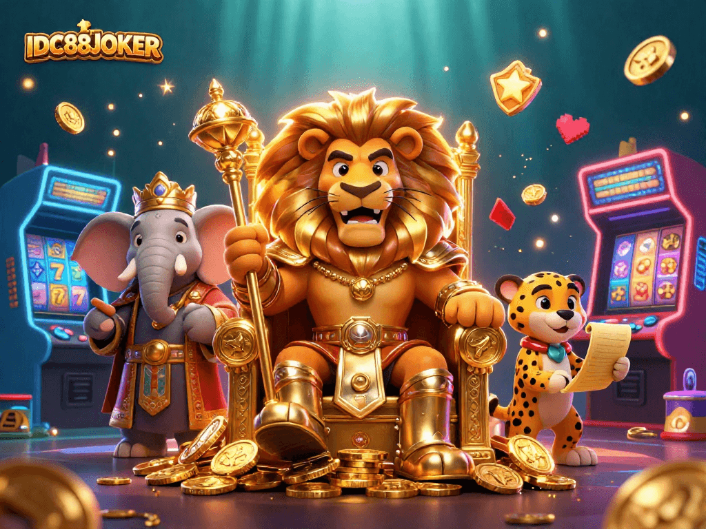 Experience winning action with IDC88JOKER in a vibrant 3D casino adventure featuring iconic characters.