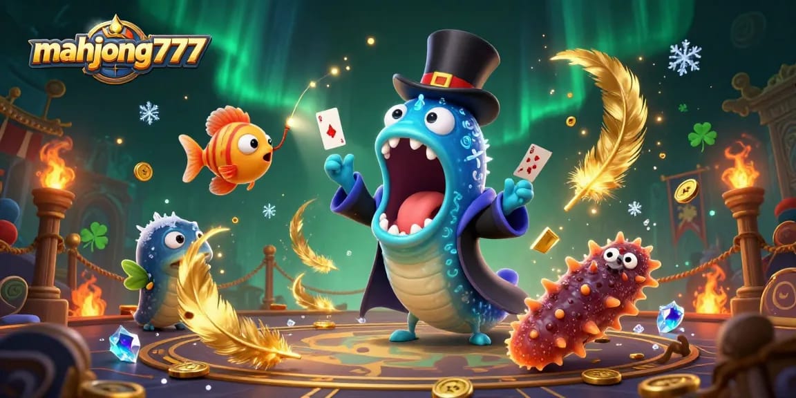 Engage in thrilling mahjong777 action with vibrant 3D cartoon characters performing magic tricks in an enchanting casino setting.