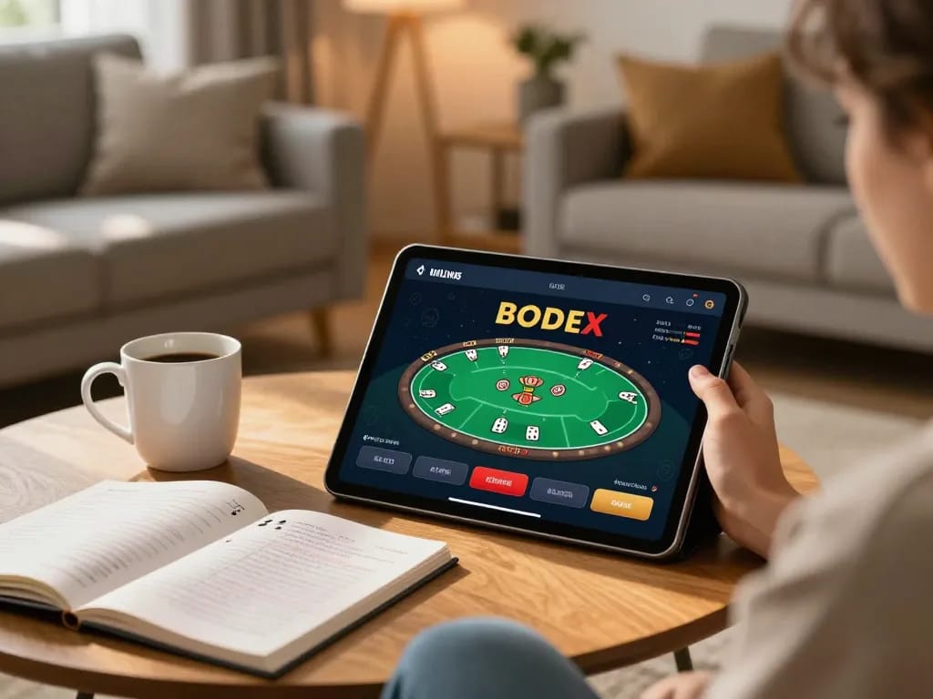 Engaging with the sunwin app for online poker in a cozy home setting.