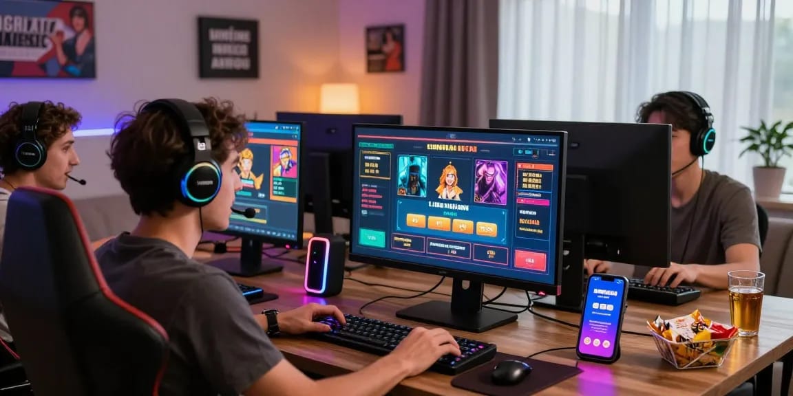Engaged player enjoying Daftar Asialive88 online casino games in a cozy, vibrant setting.