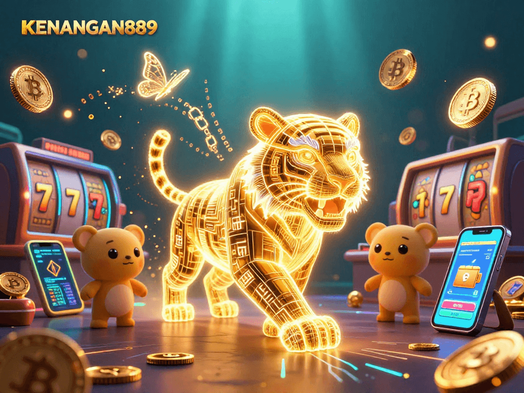 KENANGAN889 offers an immersive gaming experience with vibrant visuals in this rich casino scene.