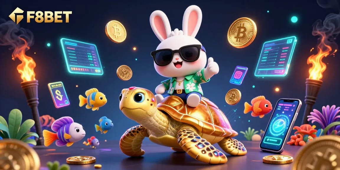 Experience winning moments at F8BET with vibrant symbols and characters illuminating the casino world.