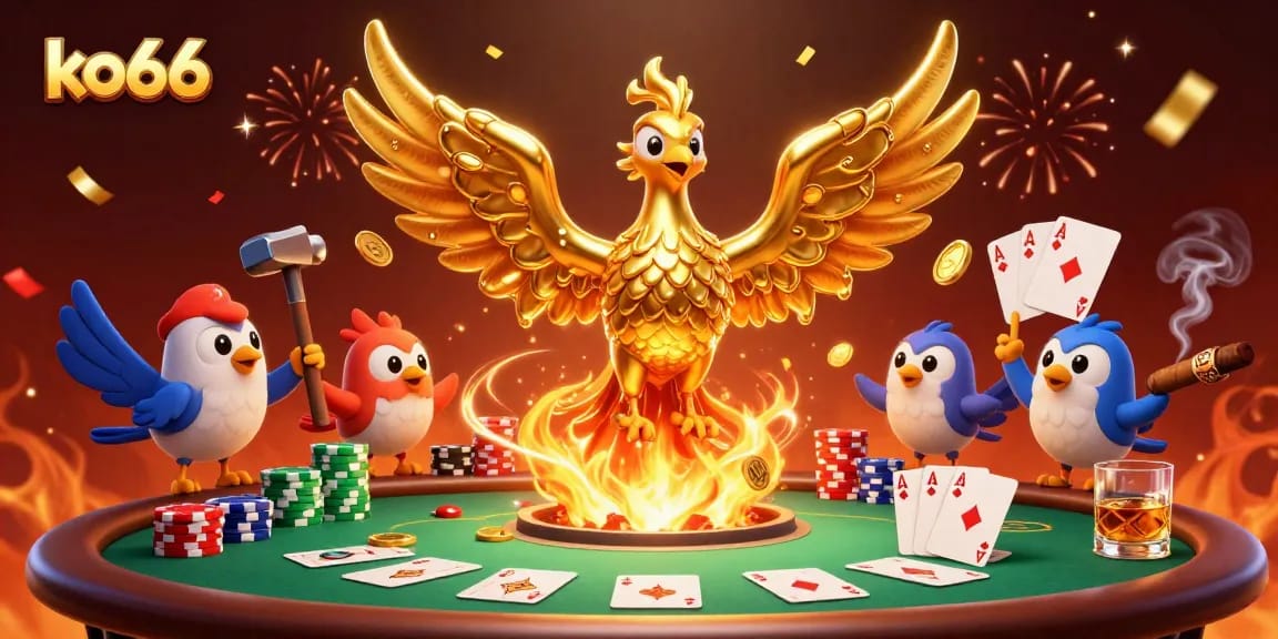 Experience the thrill of ko66 poker with molten gold coins and dynamic casino elements.