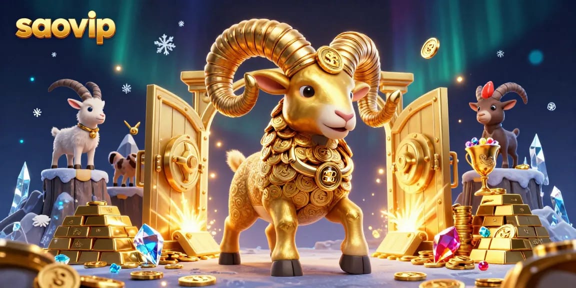 Experience thrilling gameplay at saovip with a dynamic scene of animated characters and treasures.