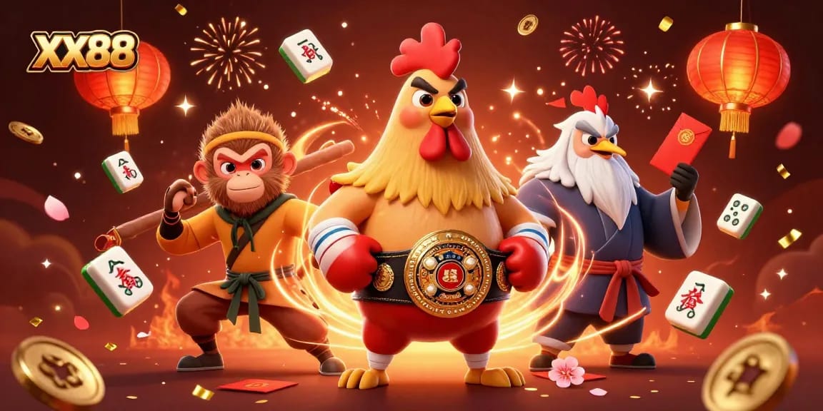 Experience exhilarating gameplay at XX88 with vibrant characters and festive elements in a dynamic casino scene.