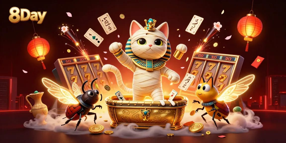 8Day casino mummy cat unleashes fun and excitement in a vibrant casino atmosphere