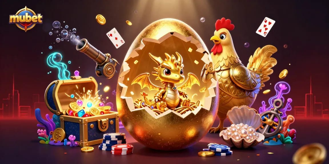 Experience exhilarating wins at Mubet with a vibrant scene of a golden dragon amidst poker chips!