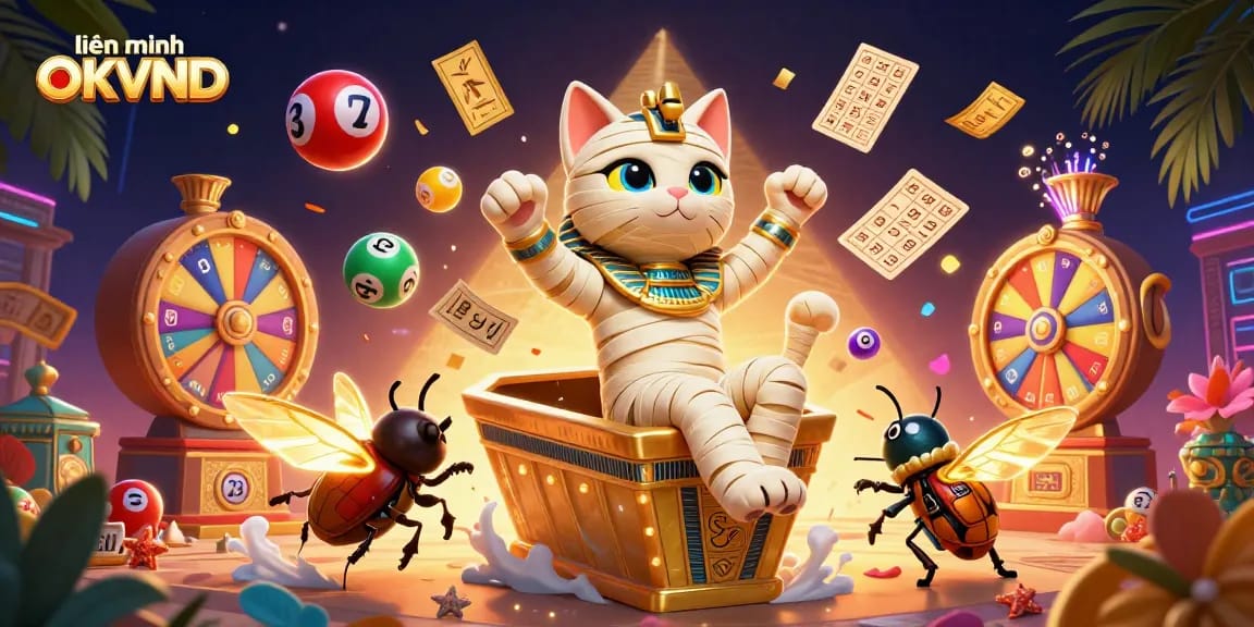 Engage with the thrilling action of liên minh OKVND featuring a vibrant 3D casino scene.