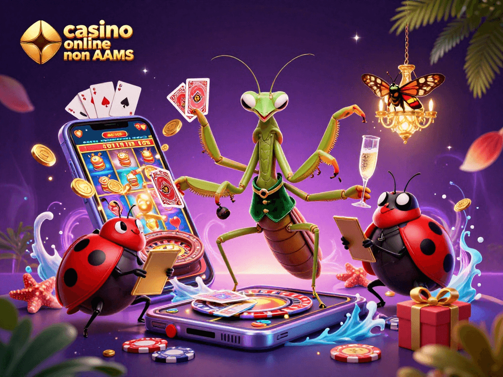 Scopri i migliori giochi nei casino online non AAMS con questa vivace illustrazione 3D.
