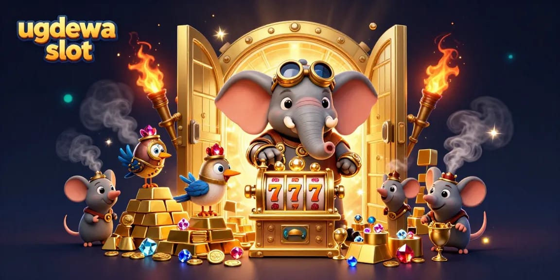 Experience the thrill of ugdewa slot with vibrant steampunk characters and golden rewards.