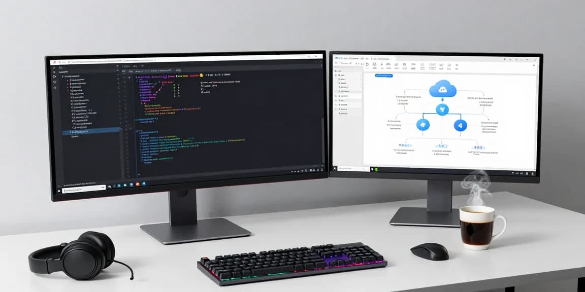 gi8ee software development workspace with advanced coding tools and cloud computing elements