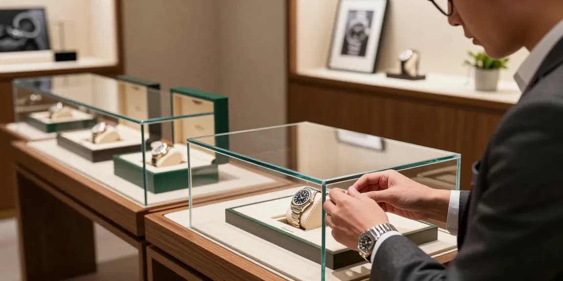 Exquisite Rolex super clone watches on display in a luxury showroom, showcasing craftsmanship and elegance.