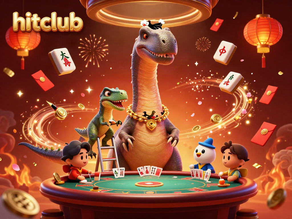 Experience the excitement of hitclub with a vibrant 3D casino scene filled with dynamic characters and game elements.