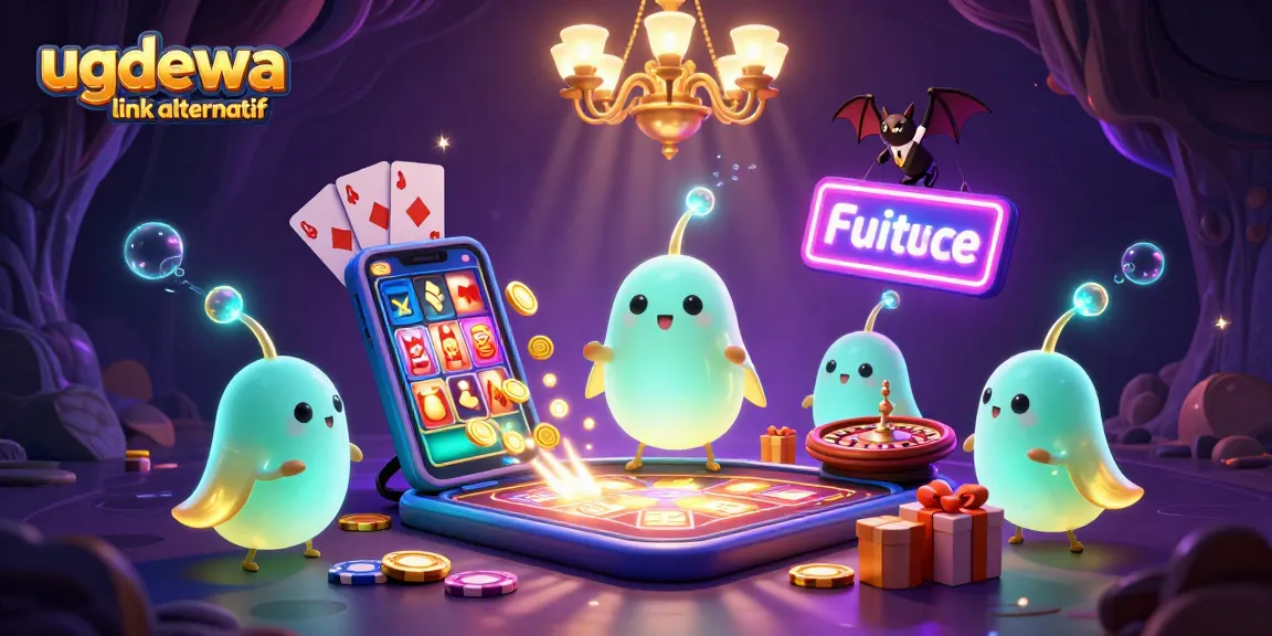 Experience the thrill with ugdewa link alternatif as glowworms illuminate a vibrant casino scene.