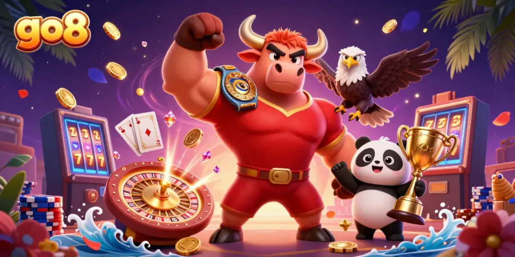 Experience the excitement of go8 with dynamic casino characters celebrating wins.