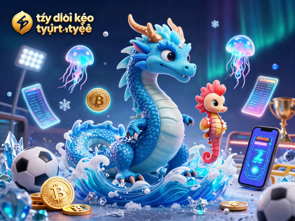 Engage with tỷ lệ kèo trực tuyến as the azure water dragon, seahorse knight, and neon jellyfish create a vibrant sports betting scene.