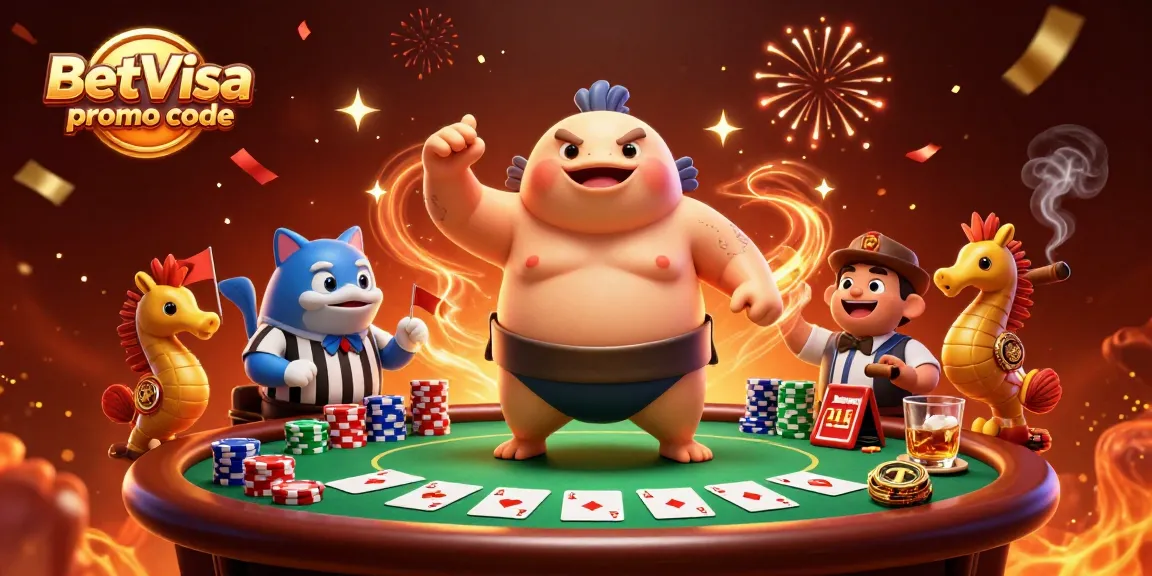 BetVisa promo code highlights exciting underwater casino action with characters and vibrant gambling elements.
