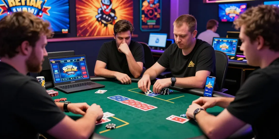 Situs Poker Online Resmi Domino88 players enjoying a dynamic online poker game with vibrant visuals.