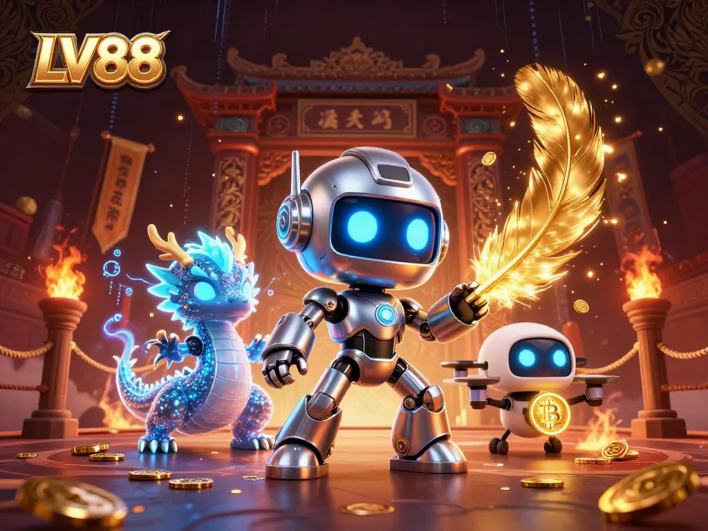 Experience the excitement of LV88 with vibrant gaming elements and a futuristic design.