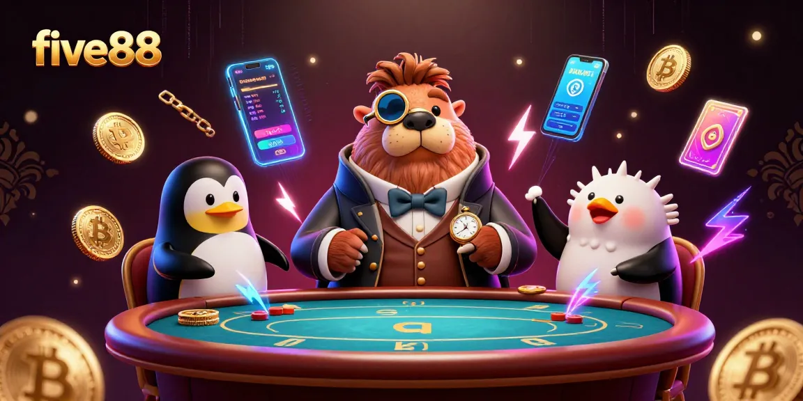 Play underwater poker with five88's walrus, penguin dealer, and pufferfish bluffing.