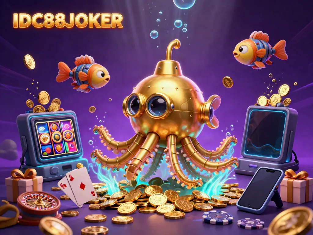 Experience the excitement of IDC88JOKER with a vibrant underwater scene full of game elements.