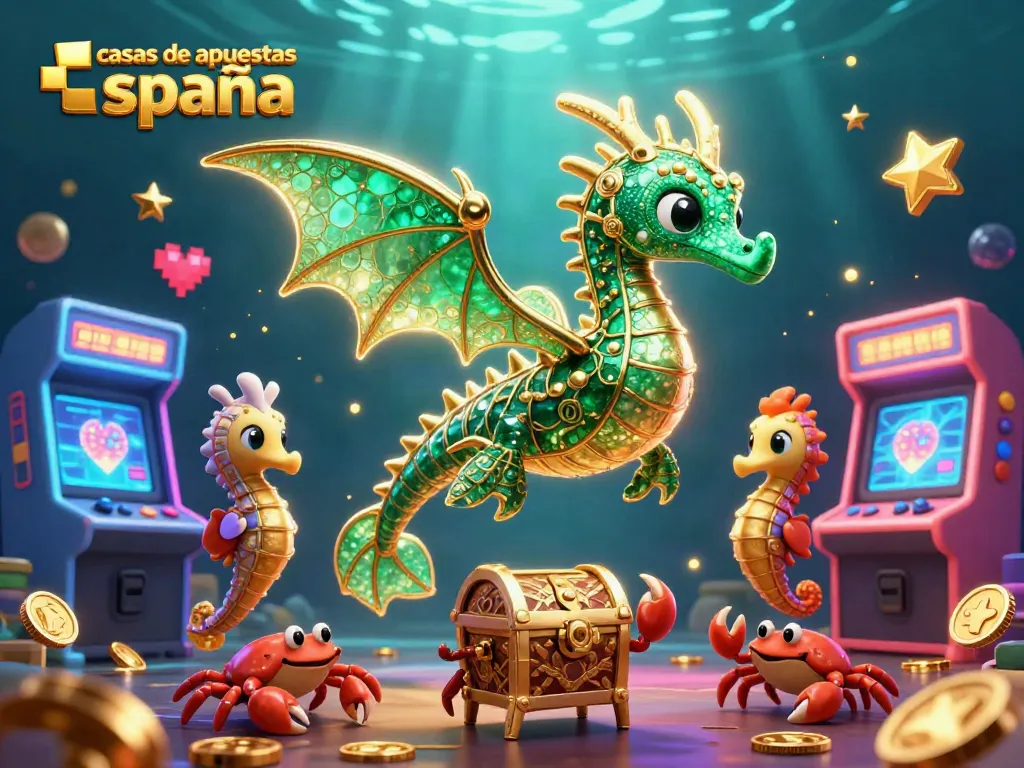 Disfruta de las mejores cuotas en casas de apuestas España con un dragón marino de oro y esmeralda