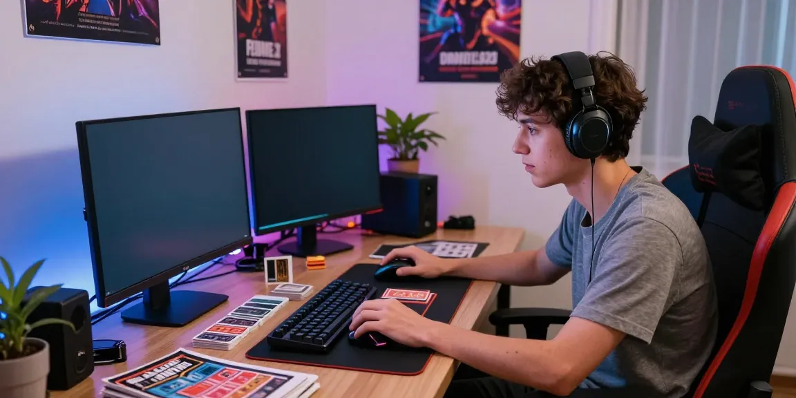 Intense gaming session focused on online card games at https://hitclub3.io/ with modern equipment.