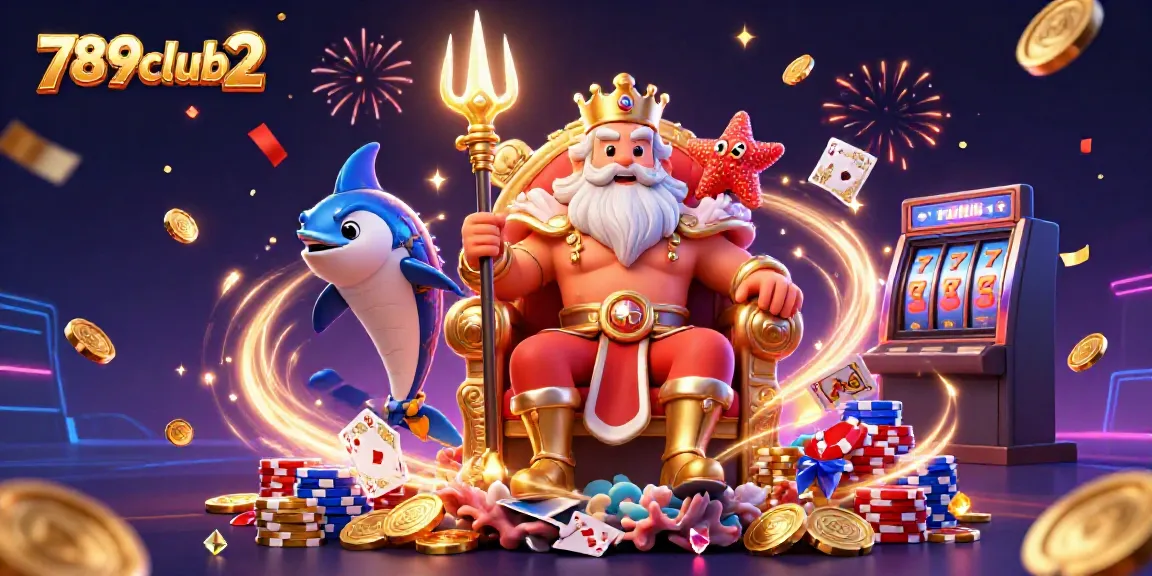 Experience the thrill of 789club2 with Neptune and treasures in this vibrant casino scene.