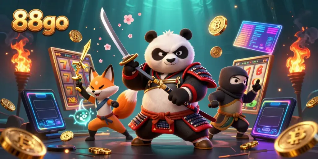 Engage in thrilling gameplay at 88go featuring cartoon characters and casino elements.