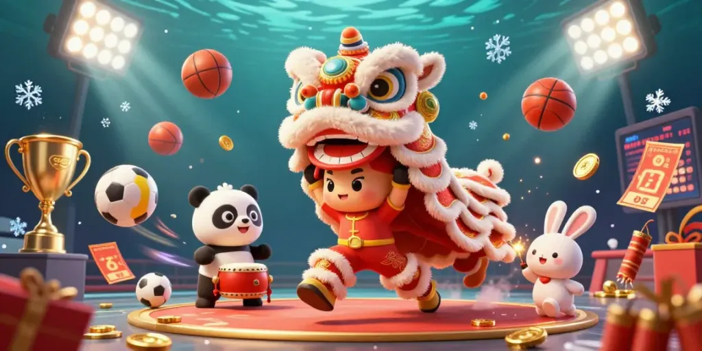 Experience thrilling action at the 789club with vibrant 3D illustrations of festive gaming elements.