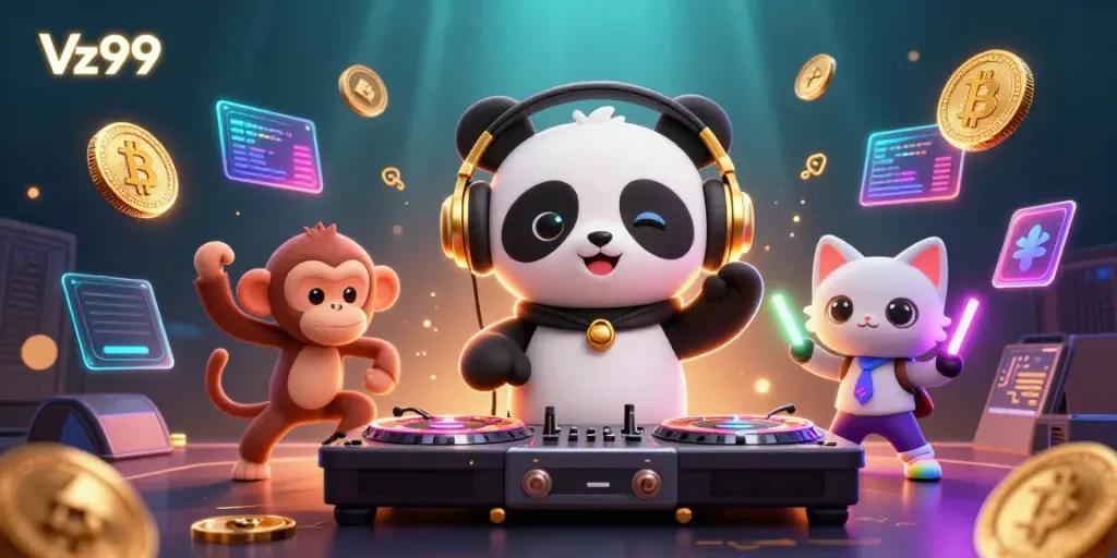 Experience the vibrant world of Vz99, where playful characters bring excitement to online gambling.