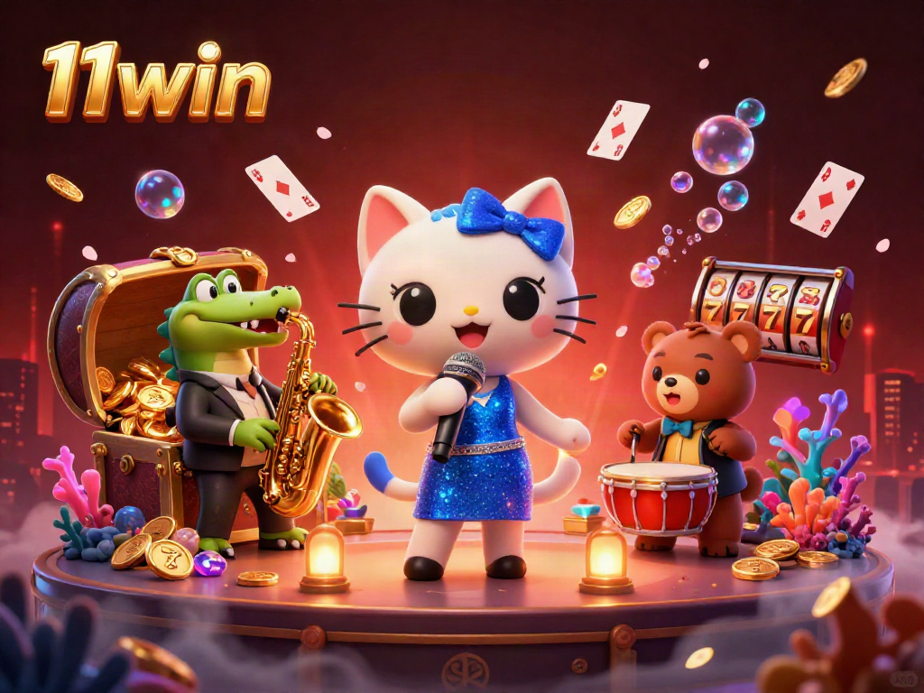 Experience excitement at 11win with vibrant casino games, gold coins, and fun characters.