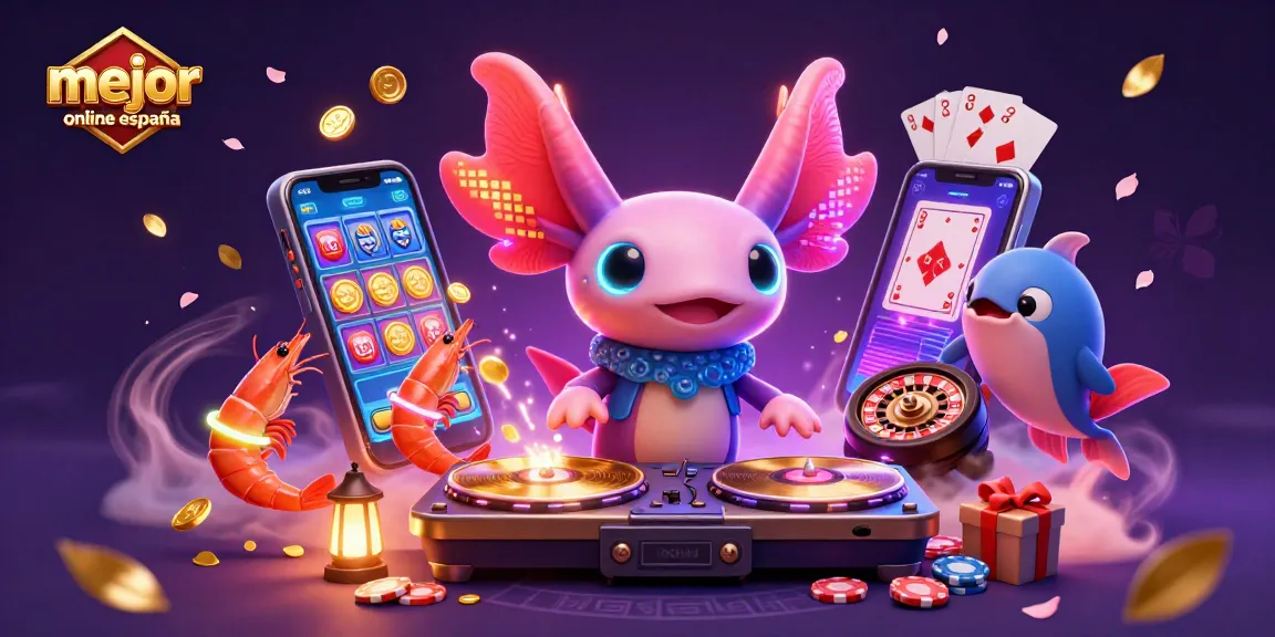 Gira las tragamonedas en el mejor casino online España mientras disfrutas de la música de un DJ axolotl.