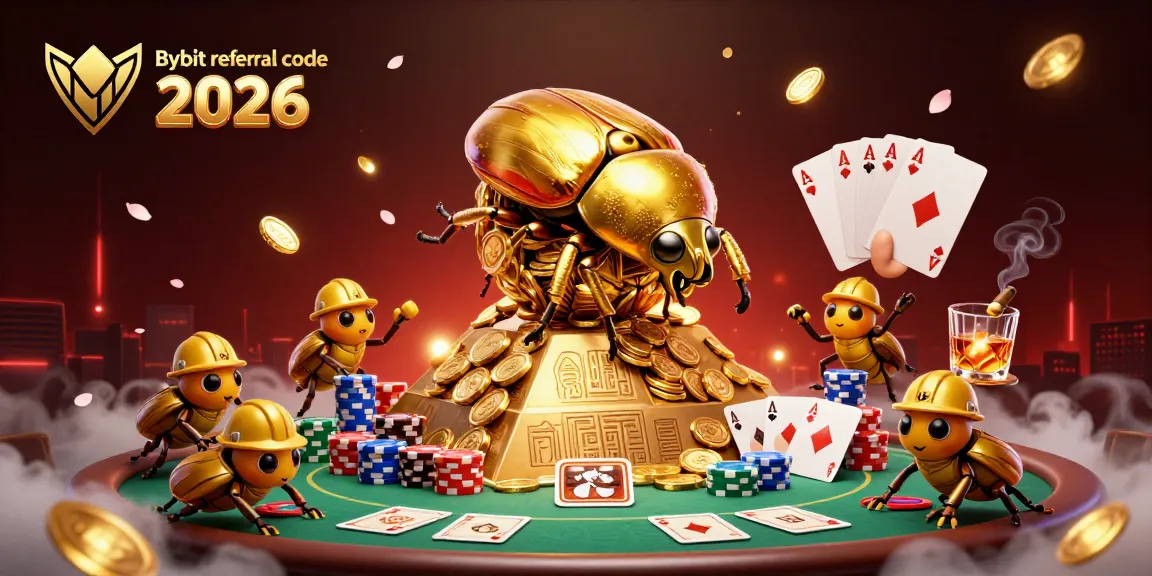 Explore winning opportunities with Bybit referral code 2026, showcasing a vibrant 3D cartoon casino scene.