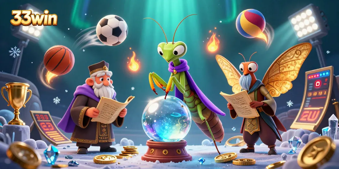 Engage in thrilling gaming action at 33win with vibrant casino characters and dynamic sports elements.