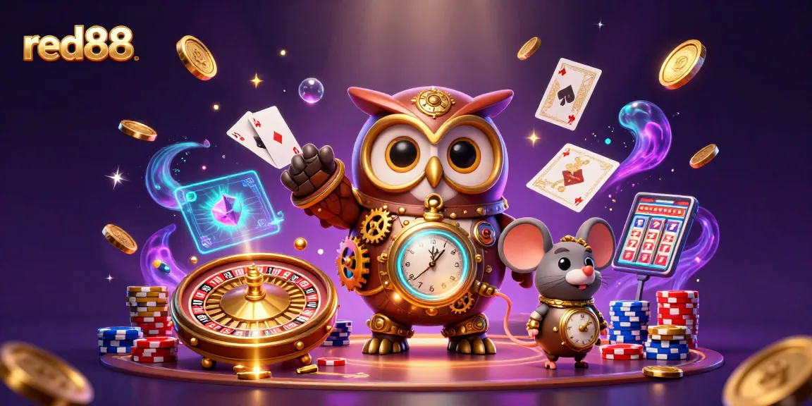 Experience thrilling gaming at red88 with a dazzling 3D casino scene filled with vibrant winnings.