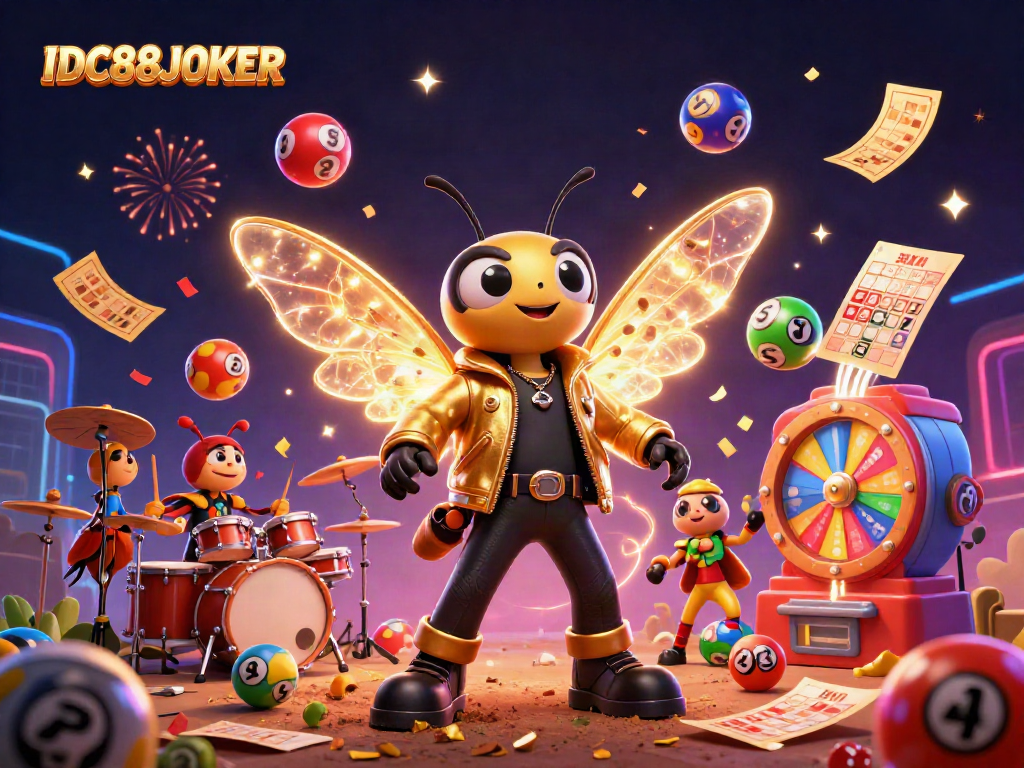Experience the thrill of IDC88JOKER casino with animated characters celebrating jackpot wins and lively game elements.