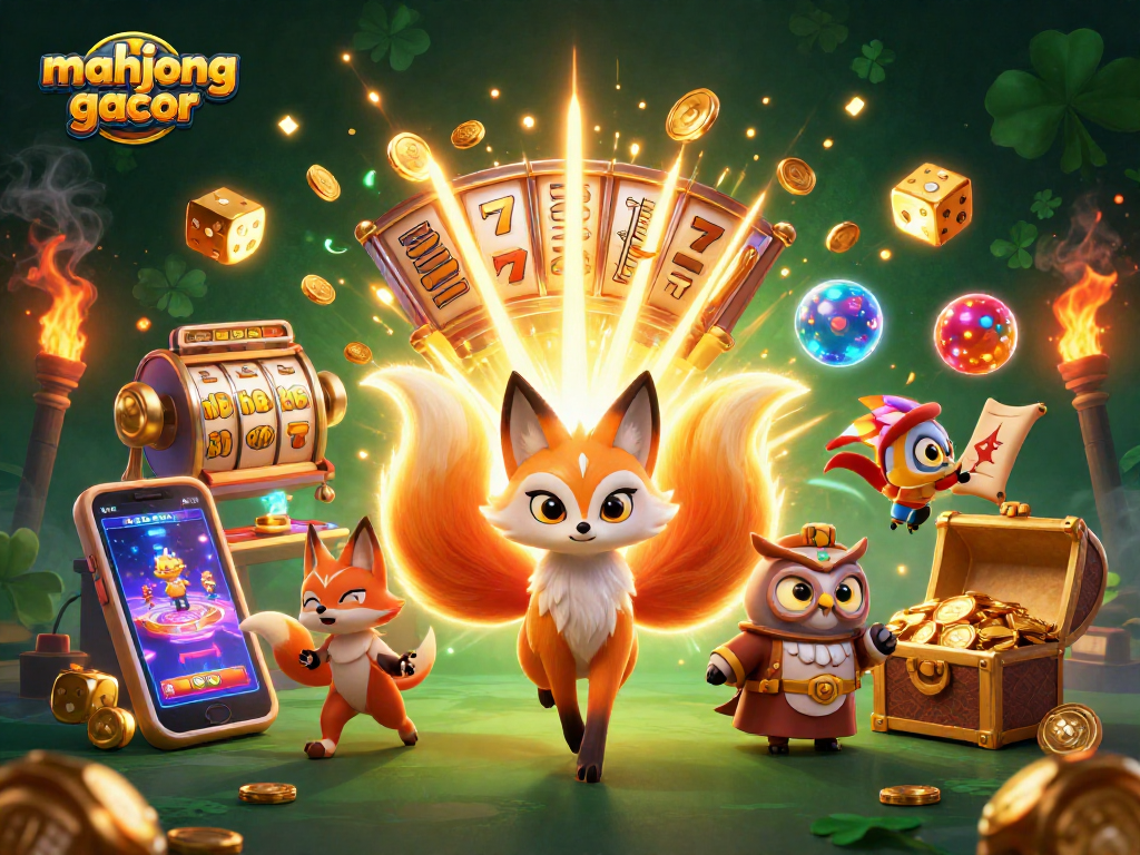 Experience the excitement of mahjong gacor with dynamic casino characters and vibrant illustrations.