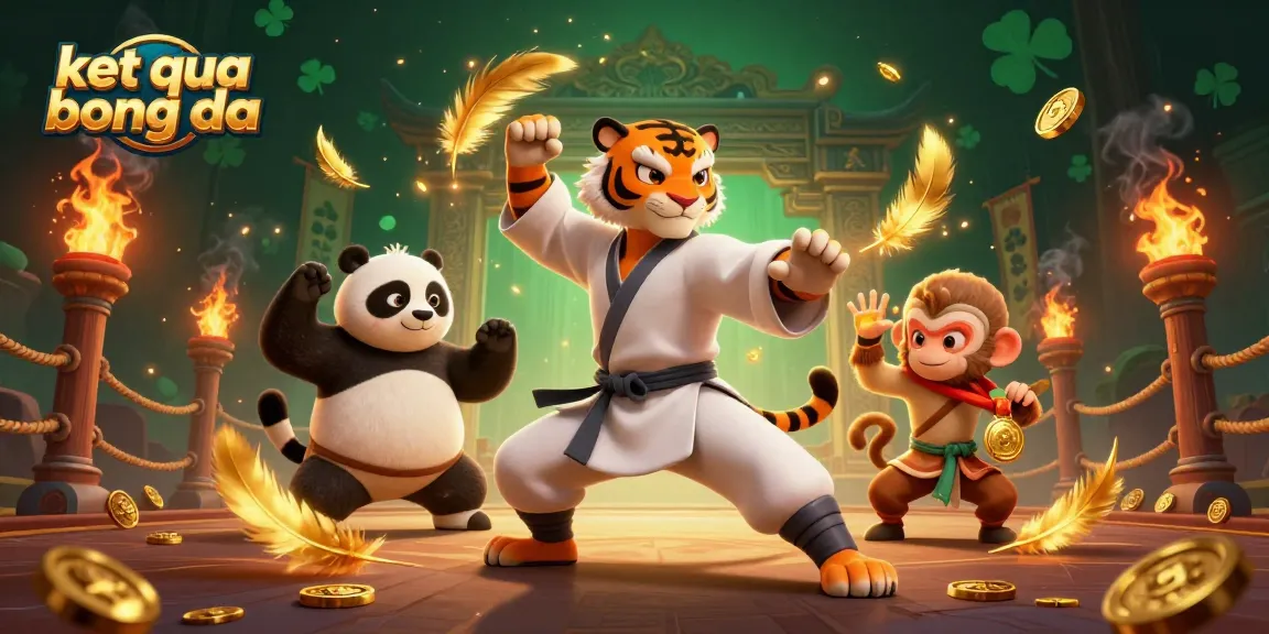 Engage in the thrill of sports betting illustrated through ket qua bong da with a kung fu tiger master and his disciples.