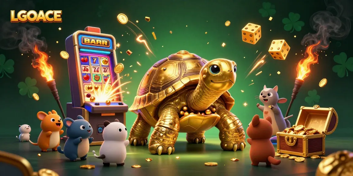 LGOACE's exhilarating casino experience with a golden tortoise machine and exciting slot elements