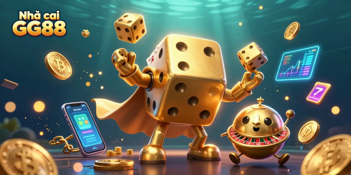 Engage with the vibrant world of Nhà cái GG88 through this dynamic casino-themed illustration.
