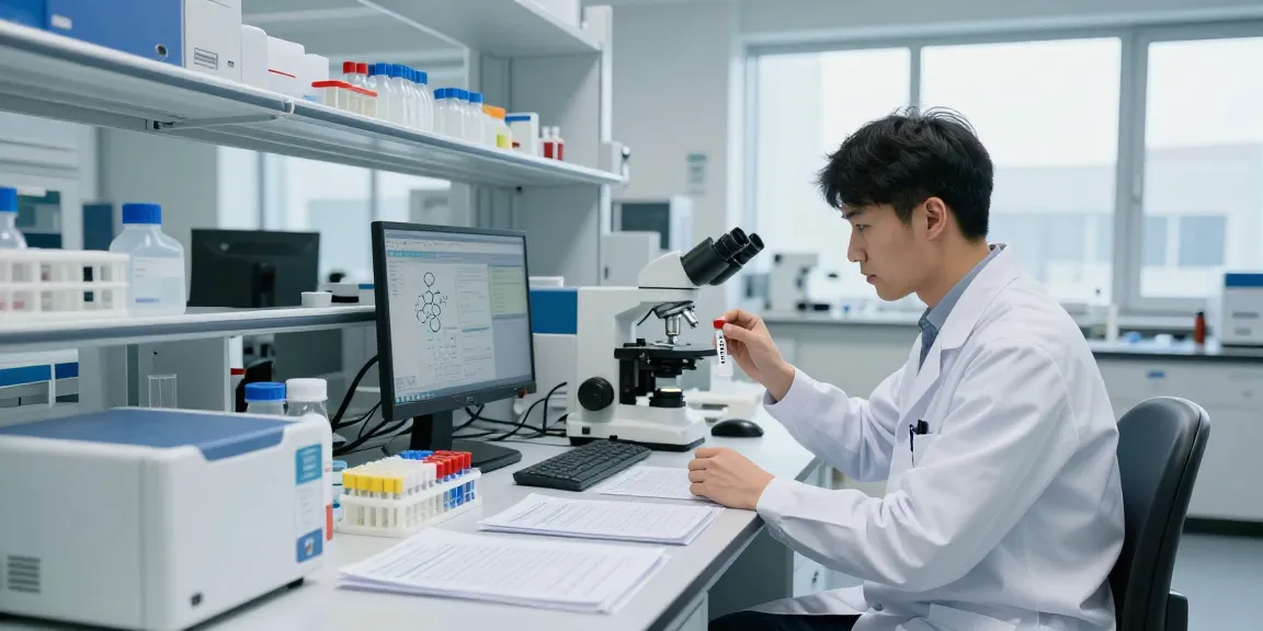 Where to buy retatrutide Canada: laboratory technician analyzing retatrutide in a high-tech research lab.