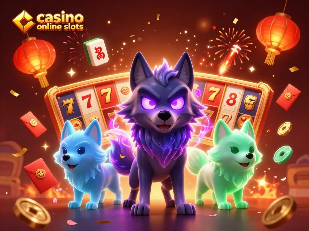 Win big with casino online slots featuring a shadowy wolf leader and vibrant gaming elements.