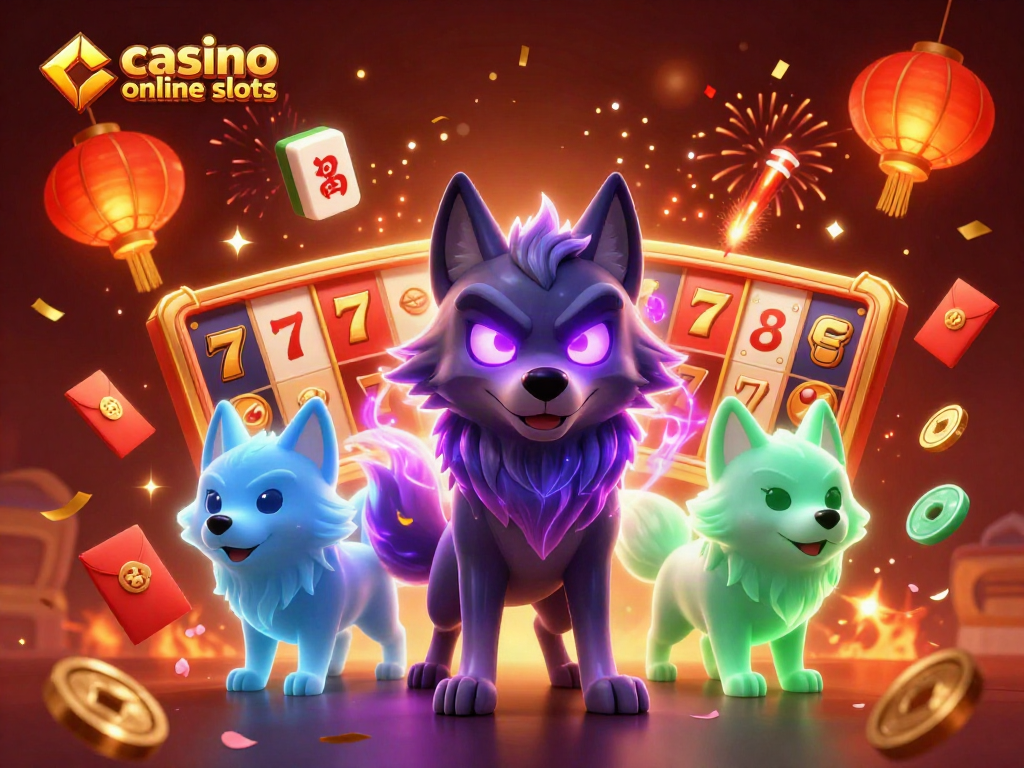 Win big with casino online slots featuring a shadowy wolf leader and vibrant gaming elements.