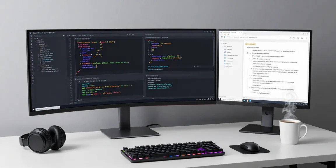 Thabet software development workspace showcasing coding tools and tech setup.